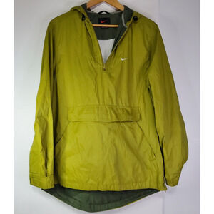 Vintage Nike Jacket Mens Small Green Swoosh Windbreaker Pullover Coat 90s